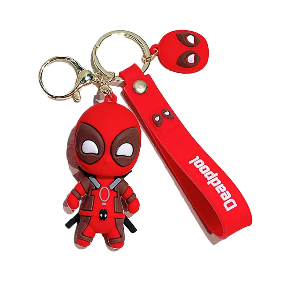 New Mutants Deadpool Anime Keychain – Superhero Villain Doll Pendant for Car Keys, Boys’ Party Gifts & Jewelry