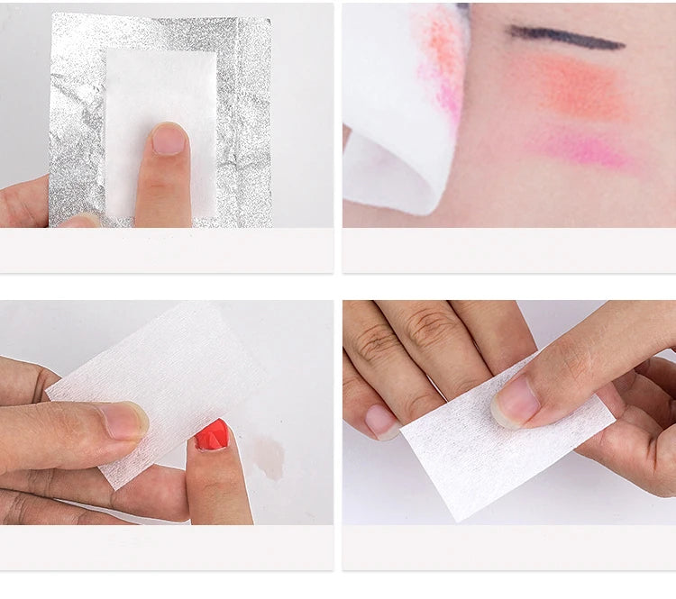 100–1000PCS Lint-Free Cotton Pads – Professional Nail Wipes for Gel Polish Removal & Nail Art Cleaning