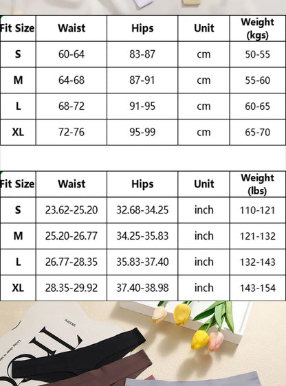 3PCS Sexy G-String Underwear Set – Breathable Seamless Low Waist T-Back Bikini Panties for Women, S-XL Sizes