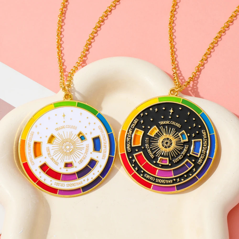 Color Wheel Keychain - Interactive Art Keyring Gift for Painters Artists and Creative Accessories
