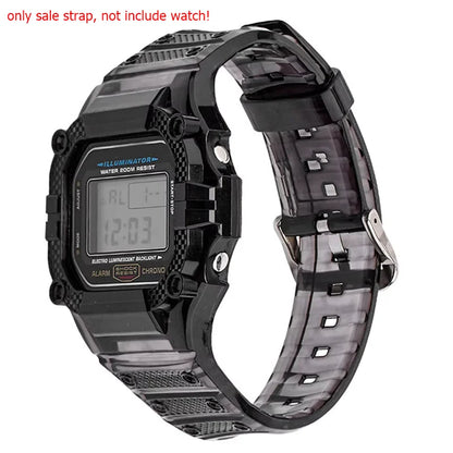 TPU Resin Watch Case and Strap for Casio G-Shock - Replacement Wristband for DW-5600, GW-M5610, M5600 and GLX-5600 Models