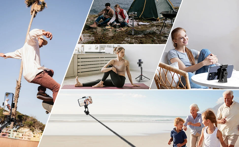 130cm Selfie Stick Tripod – Portable Retractable Smartphone Tripod Stand with Wireless Remote Control
