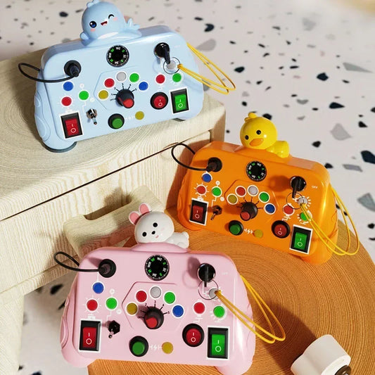 Montessori Busy Board Sensory Toy – LED Light & Switch Activity Game for Children Ages 2-4