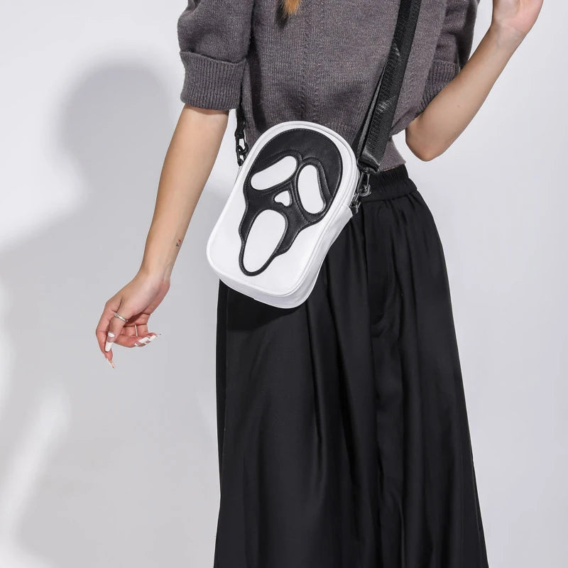 Halloween Ghost Crossbody Bag — Skull Shoulder Bag for Women & Girls, Y2K Punk Hiphop Skeleton Handbag