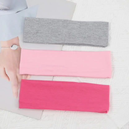 3pcs Elastic Solid Color Hair Bands – Unisex Headbands for Sports, Yoga, Running & Fitness