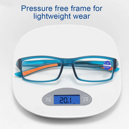 Ultralight Anti-Blue Light Reading Glasses – Sport Presbyopia Eyewear for Men & Women +100 to +400