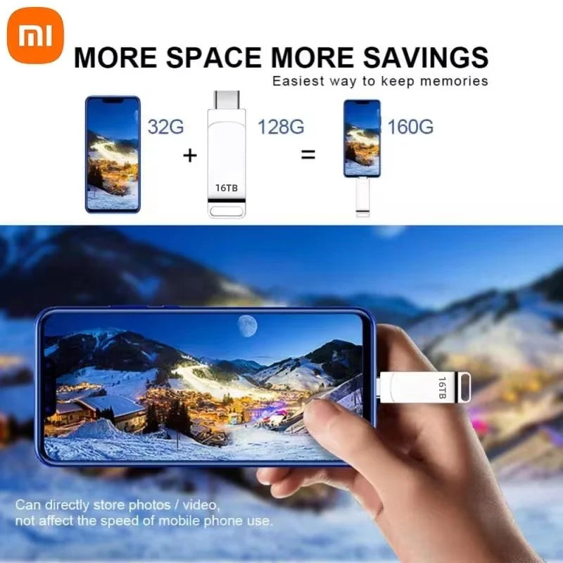 Xiaomi Mijia USB 3.2 High-Speed Waterproof Flash Drive — Up to 16TB Portable Pen Drive (2025)