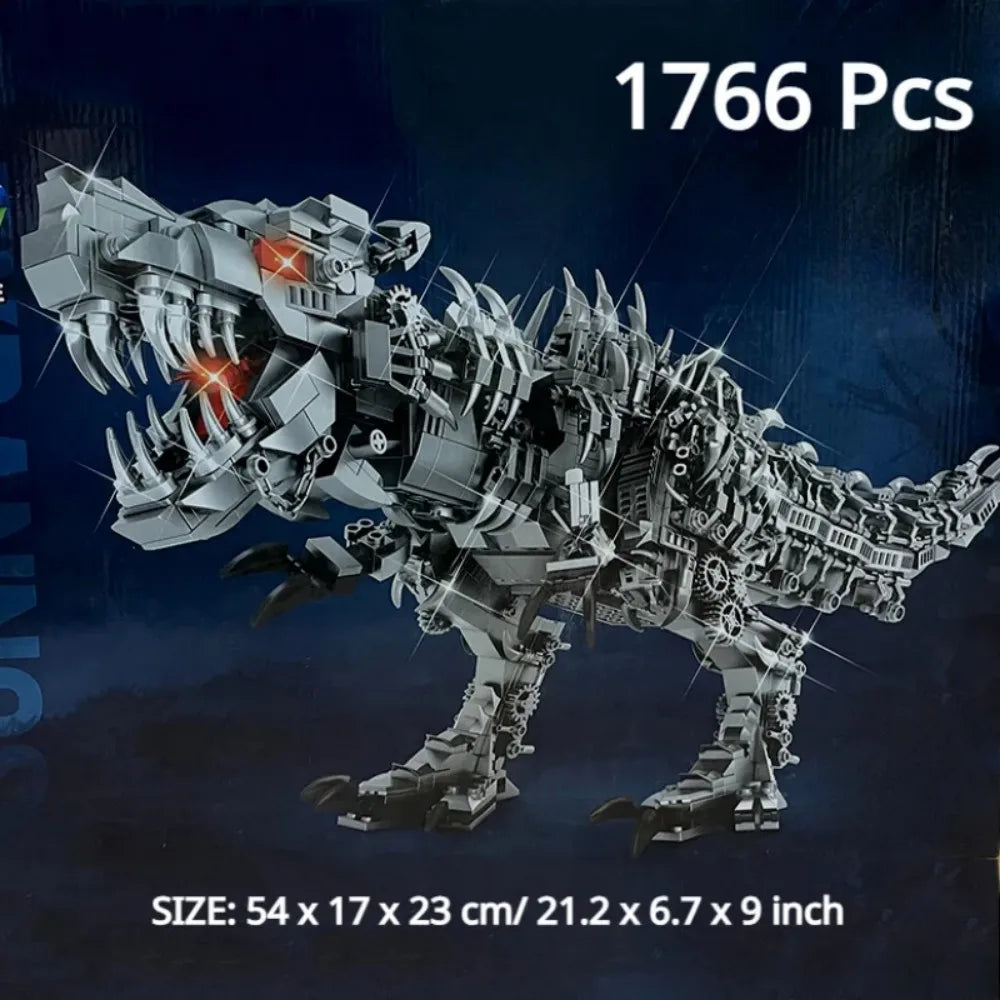 1766-Piece Battle Mech T-Rex Building Blocks – Articulated Robotic Dinosaur Model Kit for Display & Play