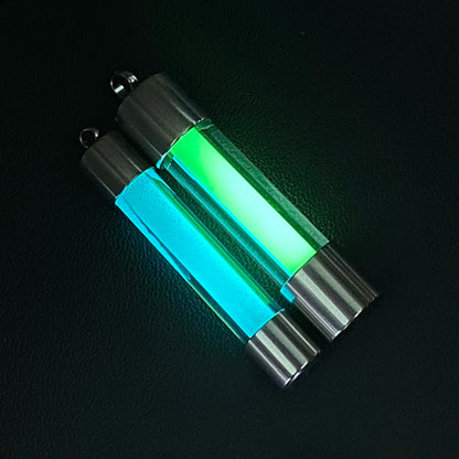 Outdoor Luminous Tube Pendant Keychain – Stainless Steel Glow-in-the-Dark EDC Signal Light Accessory