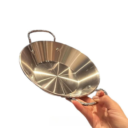 21cm Stainless Steel Seafood Rice Pan - Korean-Style Commercial Frying Pan