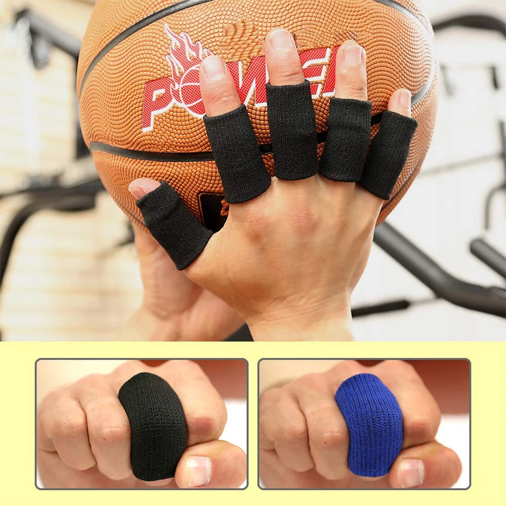10Pcs Finger Sleeves Set – Soft Breathable Nylon Thumb Brace & Elastic Support Tape for Sports & Arthritis Relief
