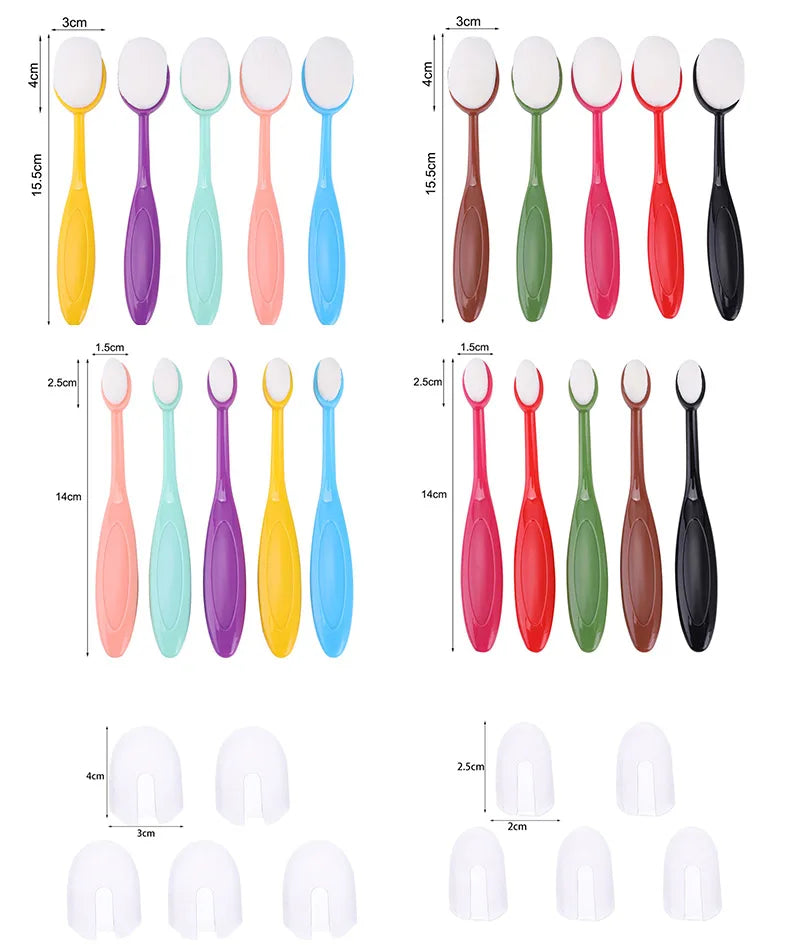 Soft Synthetic Blending Brush Set – Flat Ink Brushes with Caps for DIY Scrapbooking, Card Making & Craft Application Tools