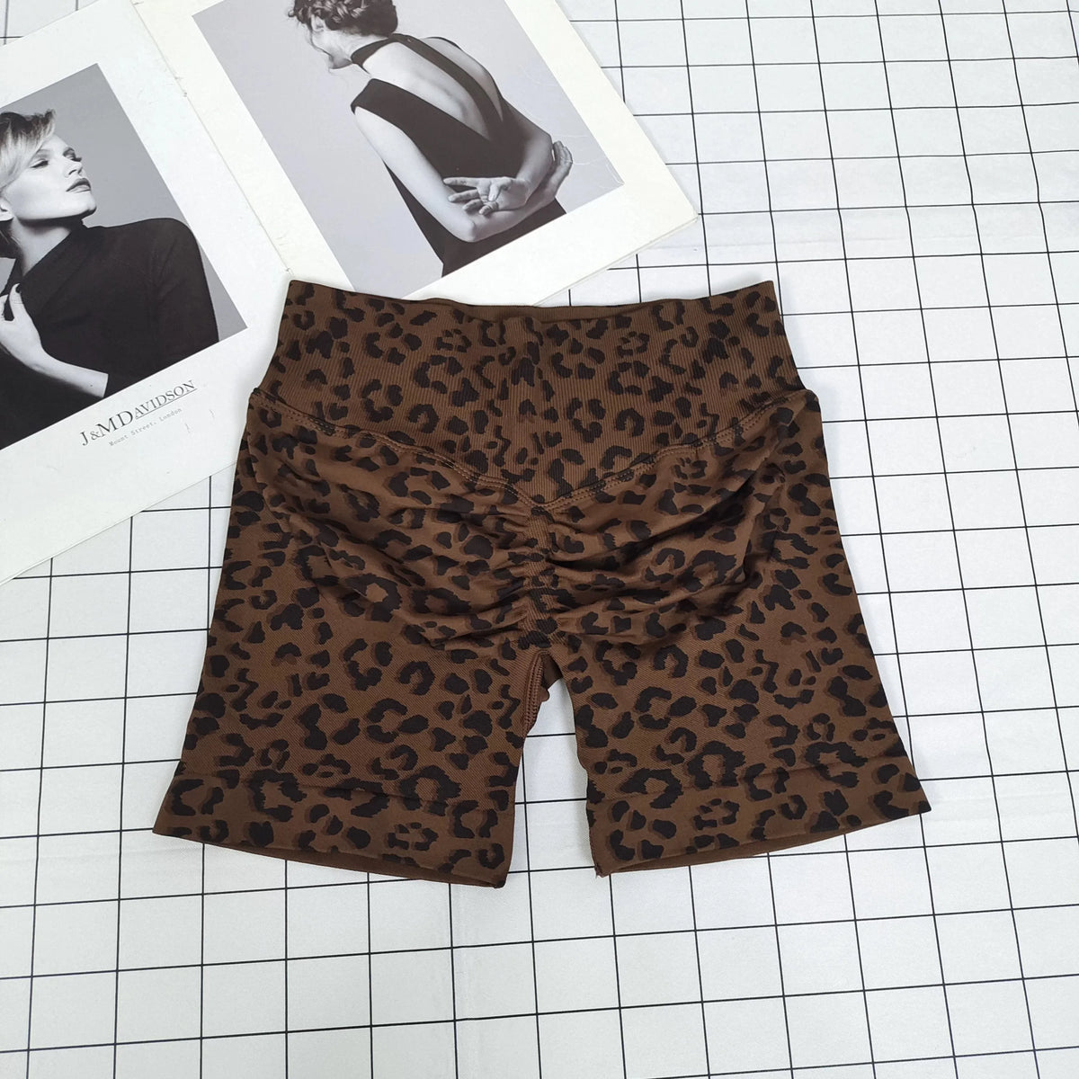 Women’s Leopard Print High-Waist Biker Shorts - Butt-Lifting Slim Fit for Yoga, Gym & Workouts