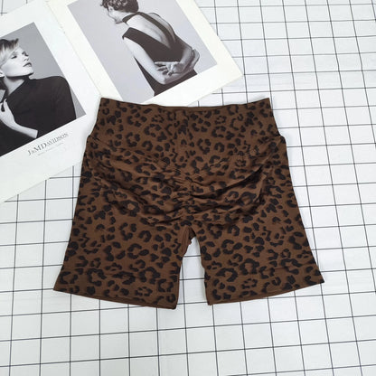 Women’s Leopard Print High-Waist Biker Shorts - Butt-Lifting Slim Fit for Yoga, Gym & Workouts