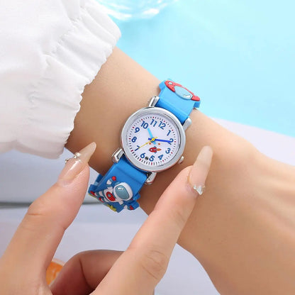 Kids’ Cartoon Astronaut UFO Quartz Watch - Fun Space-Themed Wristwatch for Students and Children