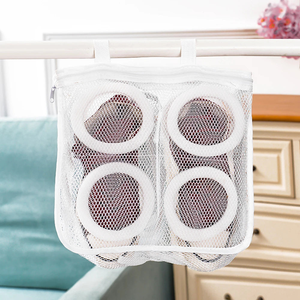 Portable Mesh Shoe Laundry Bag – Washing Machine Safe, Anti-Deformation Shoe Storage & Clothes Organizer