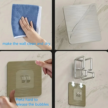 1/2/4/6PCS Stainless Steel Washbasin Hooks — Multifunction Punch-Free Kitchen & Bathroom Rack, Towel & Basin Storage Holder