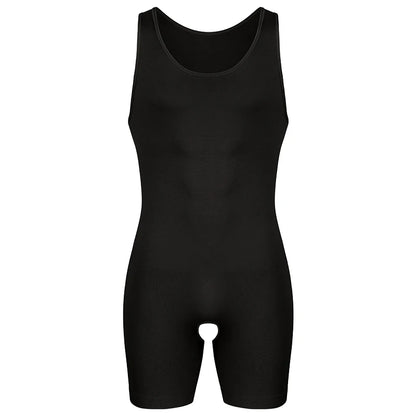 Men’s Sleeveless Bodysuit Shaper — Full Body Compression Undershirt, Tummy Control Slimming Vest Shapewear