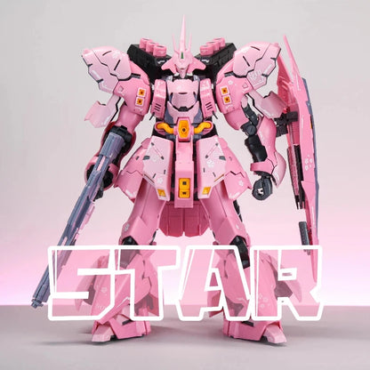 1/144 RG Sazabi Sakura Pink Mecha Action Figure – High-Mobility Assembly Model Kit with Water Slide Decals, Desktop Collectible Gift