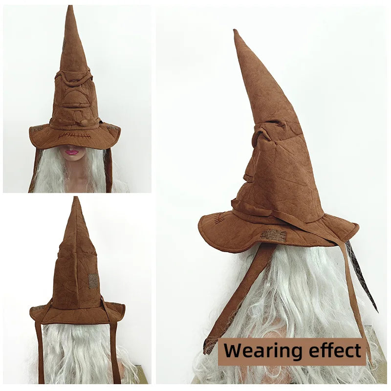 Fashion Witch & Wizard Sorting Hat – Leather Halloween Party Cosplay Accessory for Men