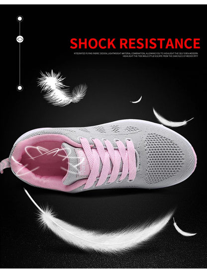 Women's Lightweight Lace-Up Flats – Fashionable Round Toe Nurse Sneakers, Comfortable Walking Shoes, Plus Size Available