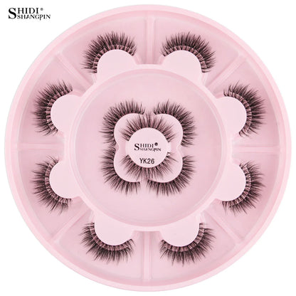 SHIDISHANGPIN 5/10 Pairs Cat Eye False Lashes – 3D Mink Half Lashes, Eyelash Extensions for Natural Makeup, Faux Cils Maquiagem