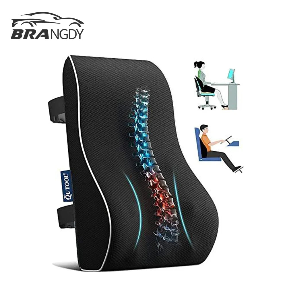 Memory Foam Lumbar Support Pillow – Relieve Back Pain with Soft, Comfortable Waist Cushion for Office, Home & Car