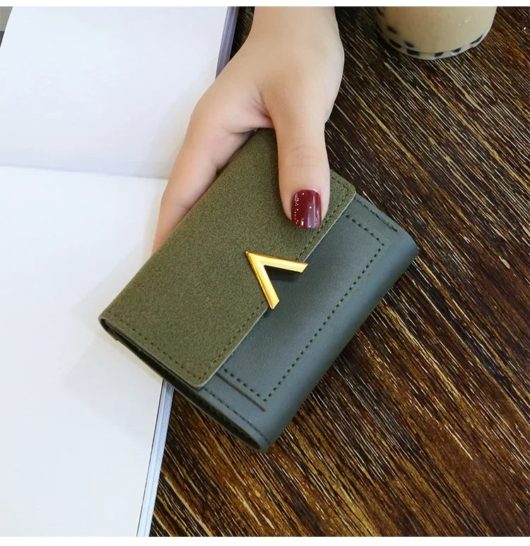 Luxury Mini Leather Wallet for Women – Small Short Fashion Purse with Credit Card Holder