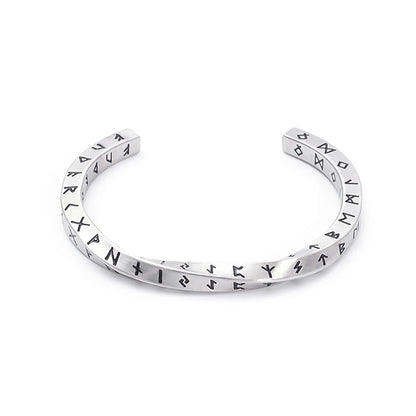 New Vintage 316L Stainless Steel Mobius Bangle - Fashion Nordic Vikings Letter Bracelet for Men, Party Jewelry Gifts