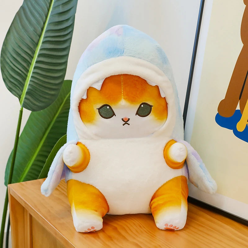 Fun Transformed Cat Doll Plush Toy – Cute 25cm Shark Cat Plush Gift for Girls and Children