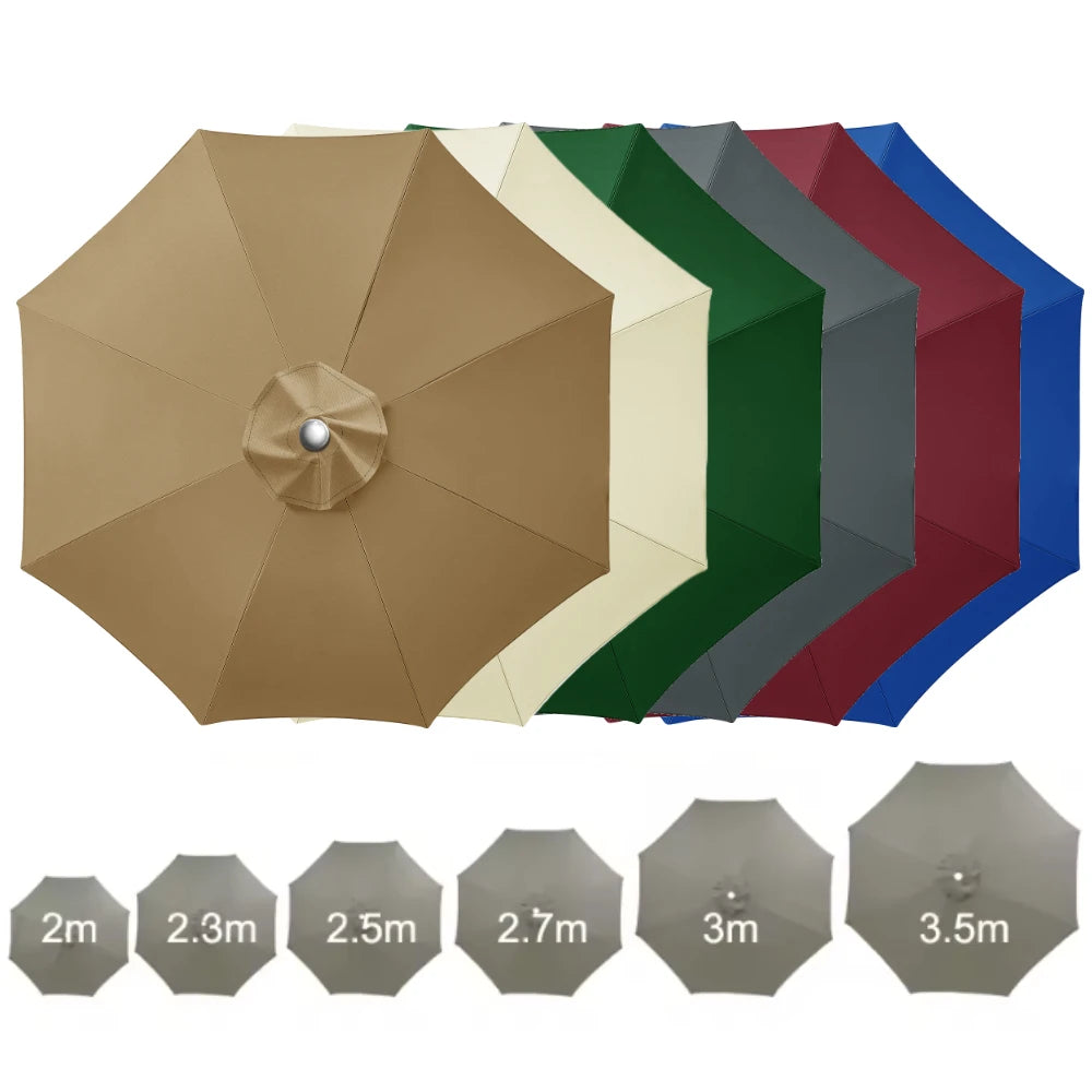 Universal 6/8 Rib Patio Umbrella Replacement Canopy – Polyester Sunshade & Rainproof Outdoor Cover Cloth
