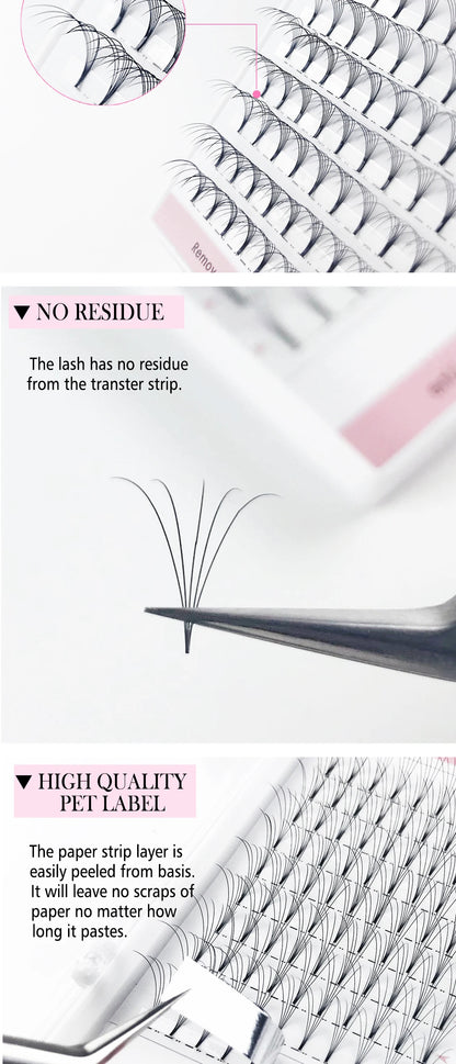 CoMango Premade Volume Fans Short Stem Russian Eyelash Extensions — 3D-10D Faux Mink Lashes Wholesale