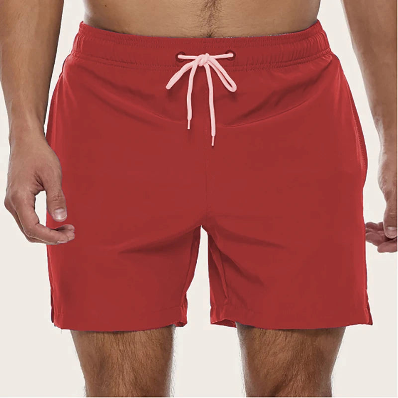 Men’s Quick Dry Swim Trunks – Summer Beach Board Shorts with Side Pockets Mesh Lined Swimwear Bathing Suit