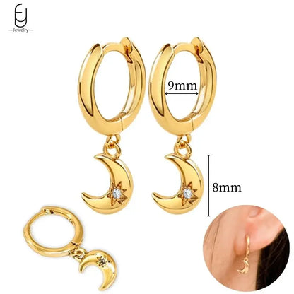 925 Sterling Silver Gold Tassel Earrings - Vintage Crystal Long Chain Hoop Jewelry for Women