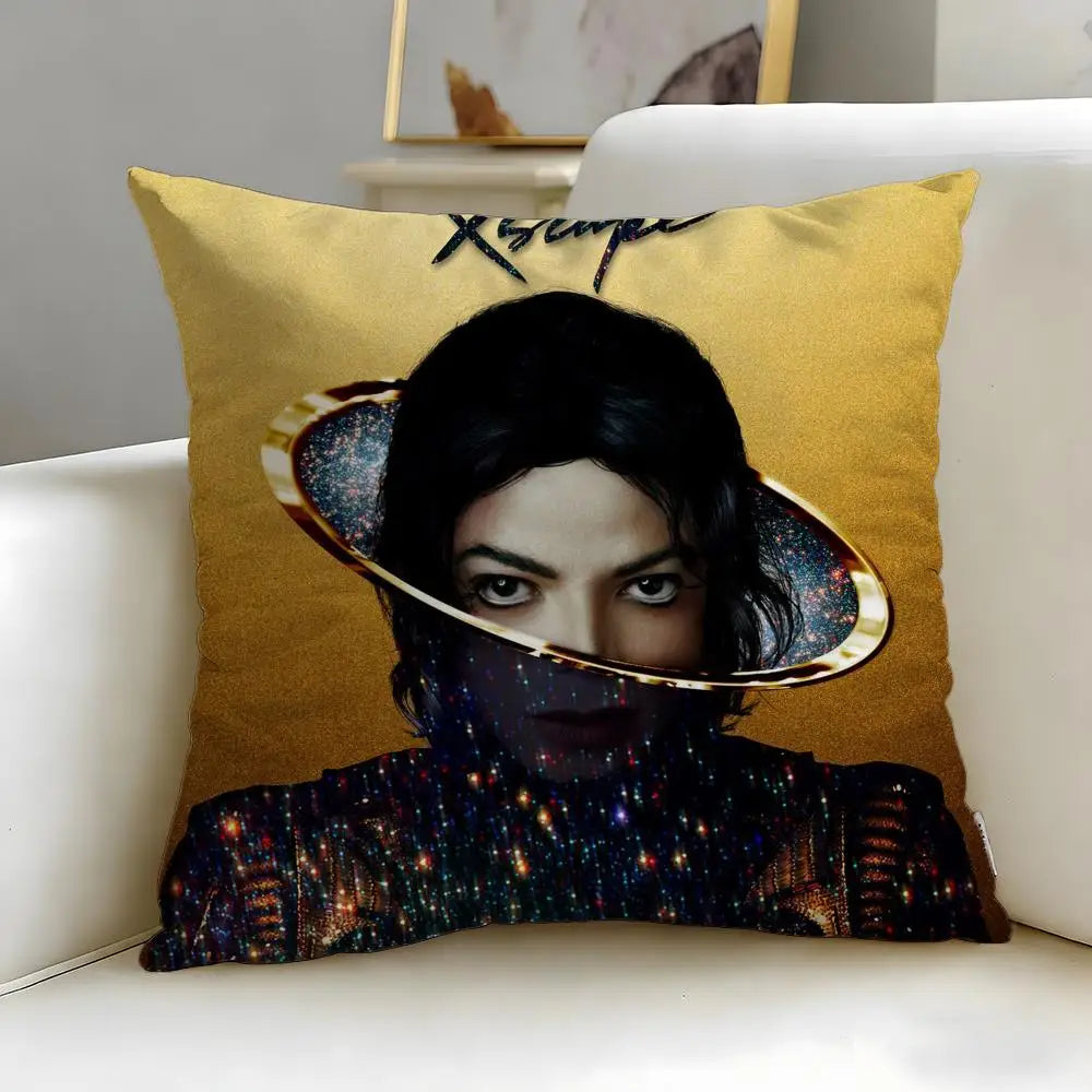 Michael Jackson Cushion Cover - Soft, Easy-Wash Decorative Pillowcase for Sofa, Bed, Office & Travel