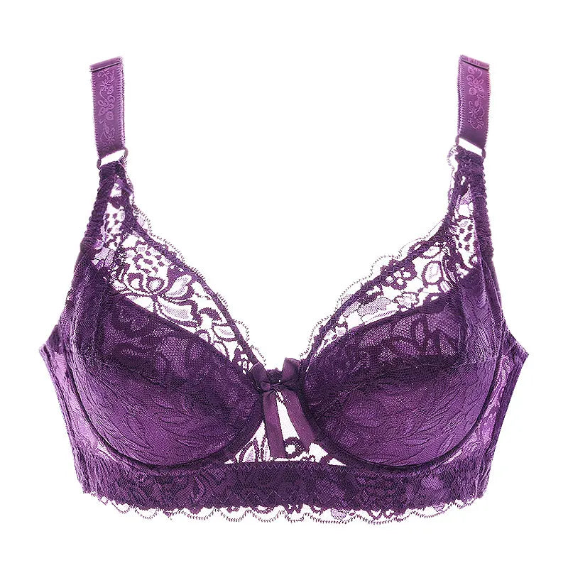 Women’s Plus Size Lace Push-Up Bralette – Sexy Support Bra for 80CD–105CD (42D–46D) Comfortable Intimates Lingerie