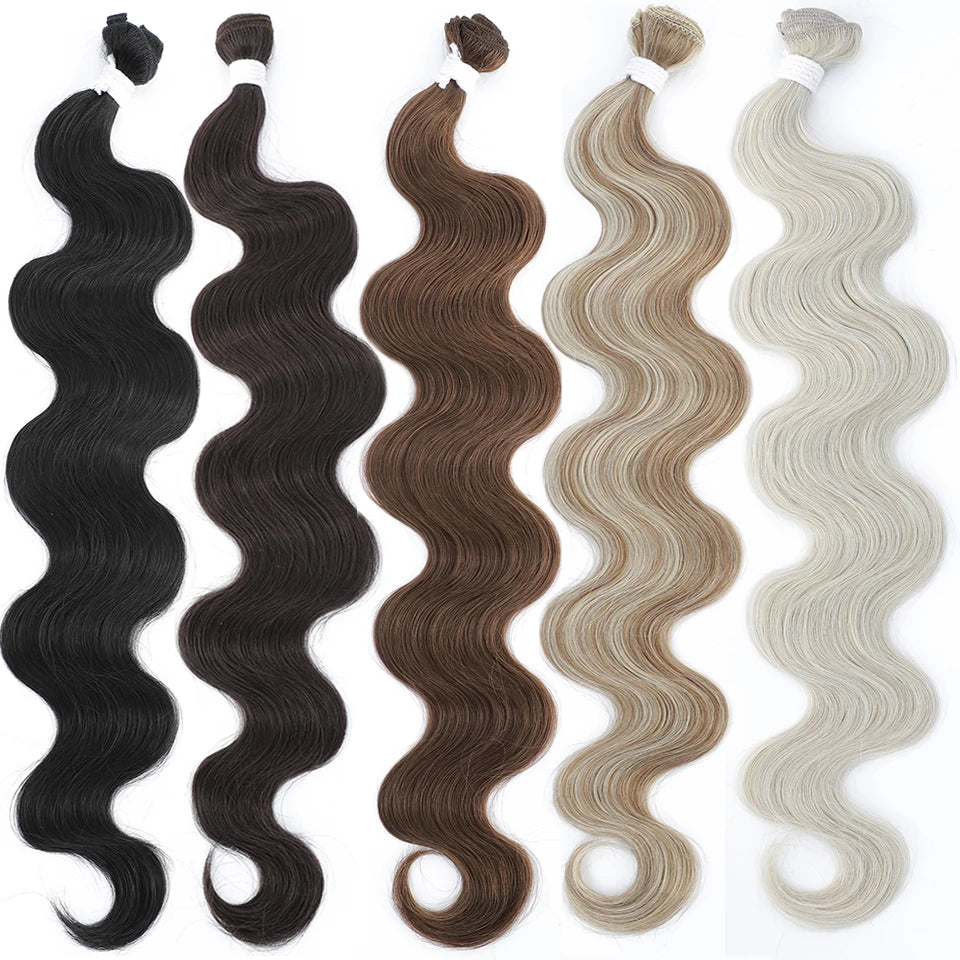 Colorful Body Wave Hair Bundles 613 Piano Blonde – Ombre Synthetic Hair Extensions, Thick Ponytail & Loose Deep Weaving
