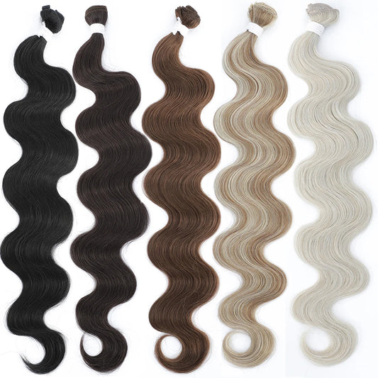 Colorful Body Wave Hair Bundles 613 Piano Blonde – Ombre Synthetic Hair Extensions, Thick Ponytail & Loose Deep Weaving