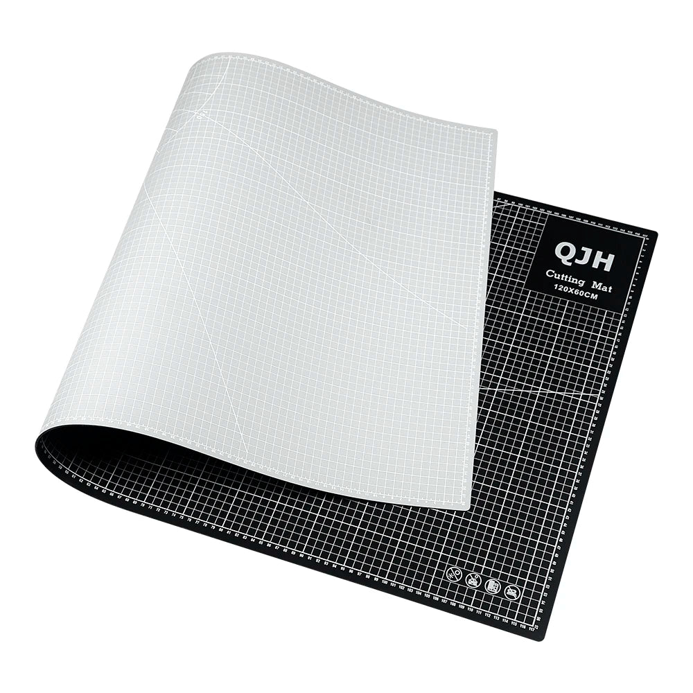 120x60cm PVC Cutting Mat - Double-Sided Gray-Black DIY Craft Board for Leather, Sewing & Desktop Projects