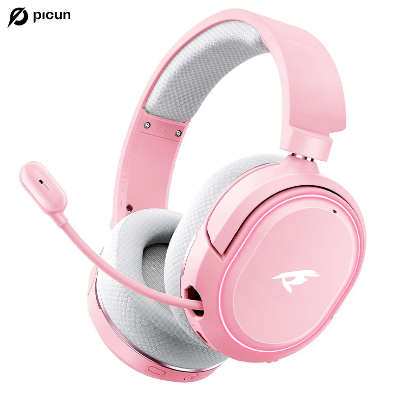Picun G2 Wireless Gaming Headset – 2.4G & Bluetooth, 5ms Low Latency, 7.1 Surround Sound, ENC Mic for PC, PS4, PS5, Switch & Phone