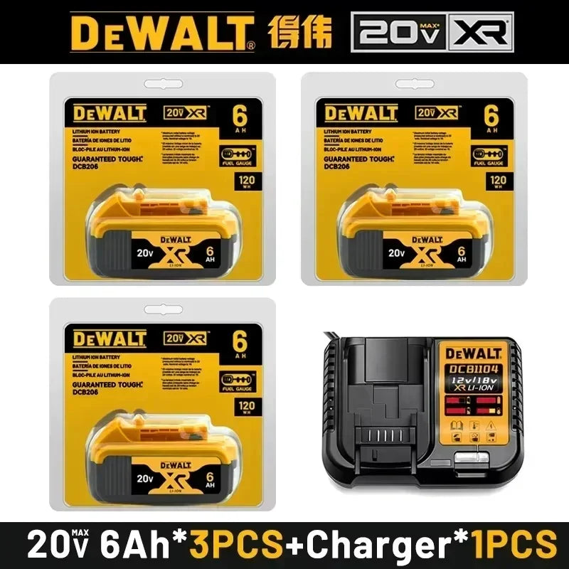DEWALT 20V 6Ah Lithium-Ion Battery - Rechargeable Power Tool Replacement Battery