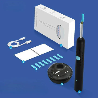 Visual Ear Wax Cleaner with Camera – Safe Earwax Removal Endoscope 5M HD Ear Cleaning Tool with LED Ear Care Inspection Device