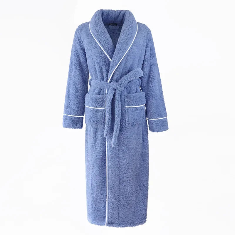 2025 Autumn Winter Cotton Robe – Thick Comfortable Large-Size Bathrobe for Men & Women, Luxury Couple Pajamas