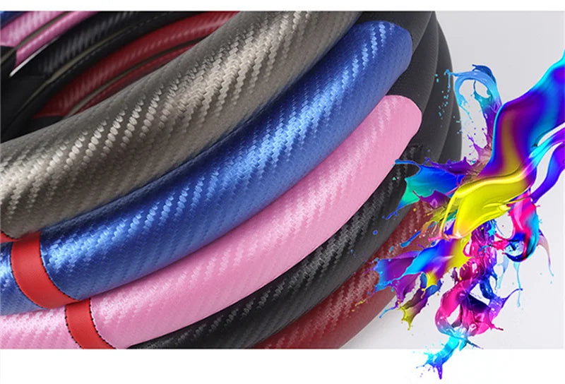 Fashion Universal Car Steering Wheel Cover — Breathable, Anti-Slip, 37-38cm Car Accessory