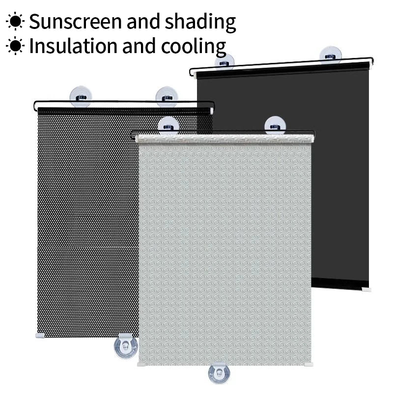 Retractable Car Sunshade - Sun Protection Curtain for Automotive, Bedroom, and Kitchen - Thermal Insulation Rolling Shutter