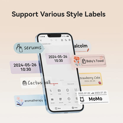 Niimbot D110 Mini Handheld Thermal Label Maker, Wireless Inkless Sticker Printer for Home & Office Organization, Portable Label Machine with Stickers