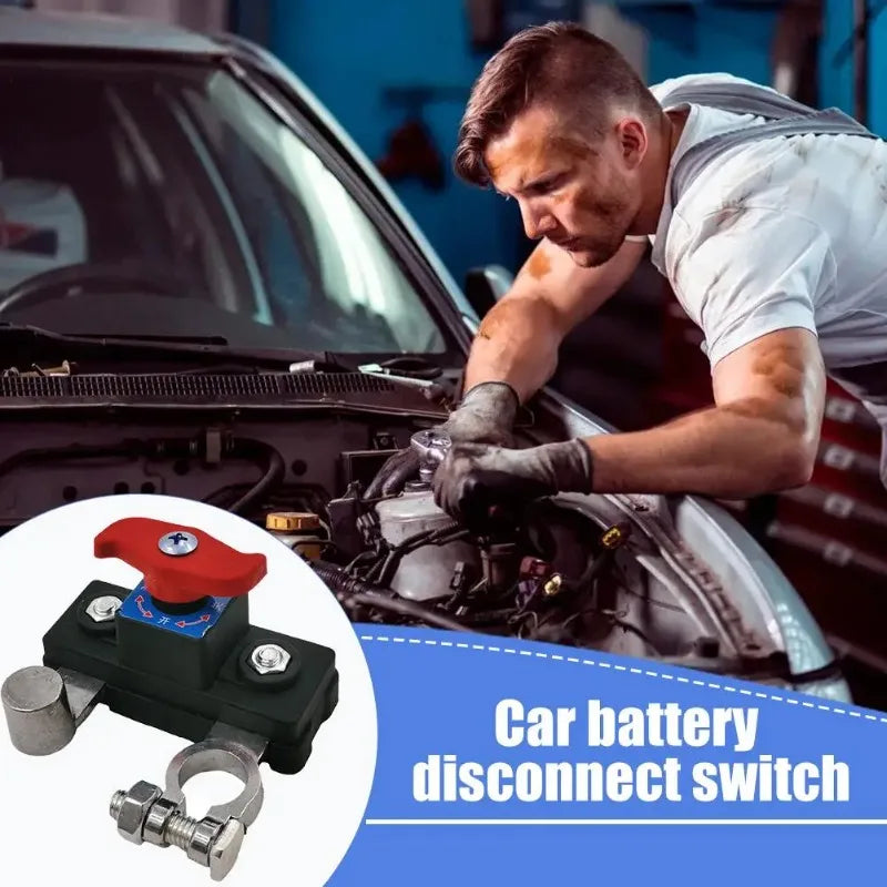 Dual Voltage 12V/24V Battery Master Cut-Off Switch – Zinc Alloy Negative Pole Disconnect Tool-Free Knob PCB Design Automotive Accessory
