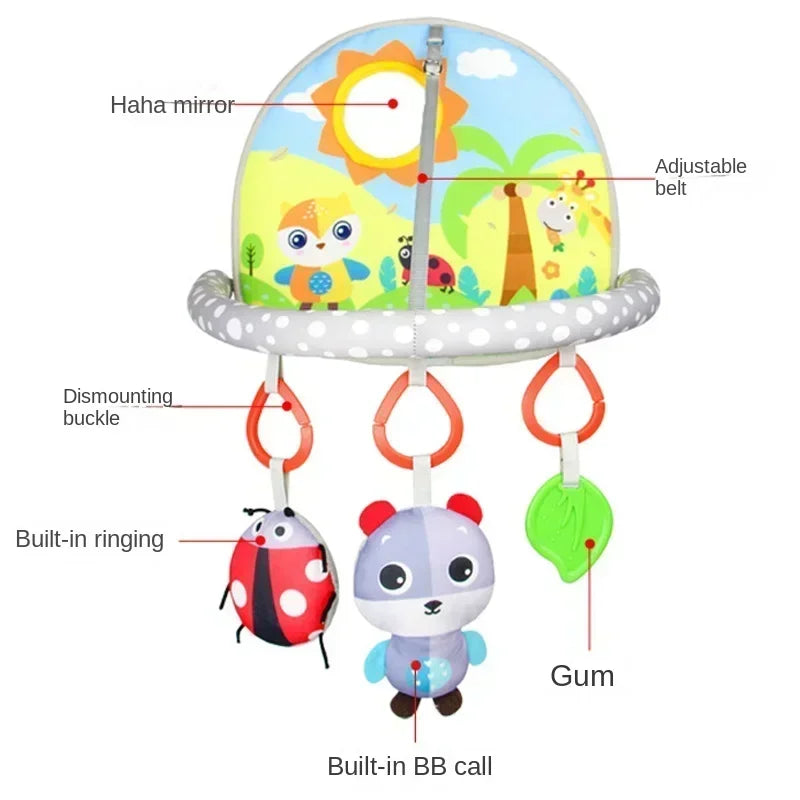 Baby Car Seat and Stroller Hanging Toy - Interactive Sensory Rattles, Kick-and-Play Activity Pendant for Cribs and Infant Development
