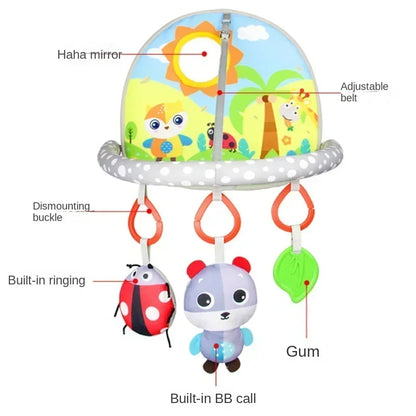 Baby Car Seat and Stroller Hanging Toy - Interactive Sensory Rattles, Kick-and-Play Activity Pendant for Cribs and Infant Development