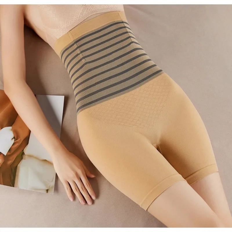 2024 Women's Striped High-Waist Corset Safety Pants - Spring and Summer Lift Hip, Anti-Exposure Underwear